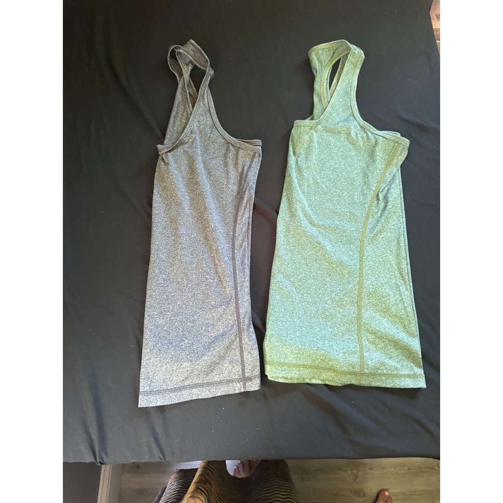 Cyzone Womens Racerback Athletic Tank Tops Set‎ of 2 Heather Green Grey Small